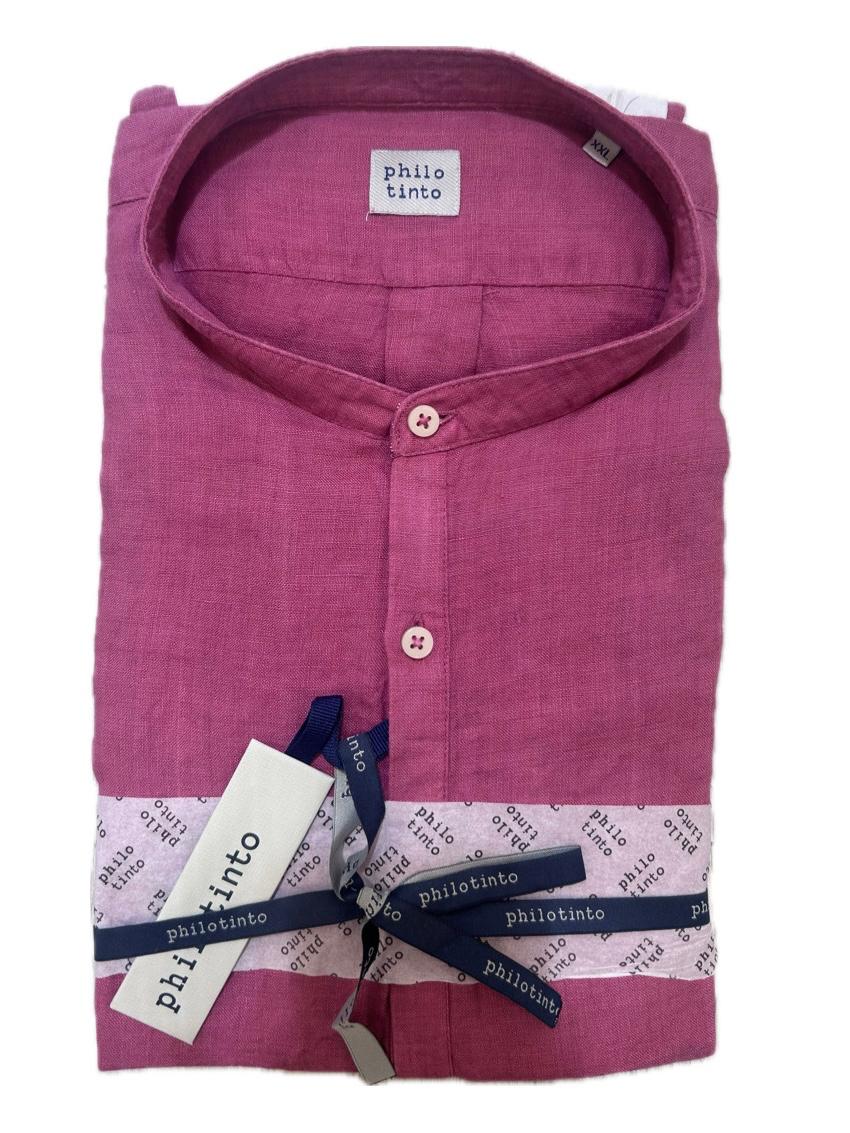 PHILO TINTO CAMICIA UOMO FUCSIA - Mod. Linen Delave