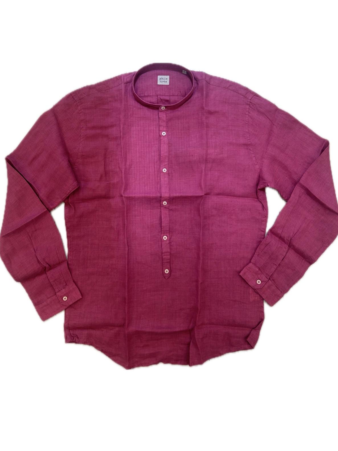 PHILO TINTO CAMICIA UOMO FUCSIA - Mod. Linen Delave