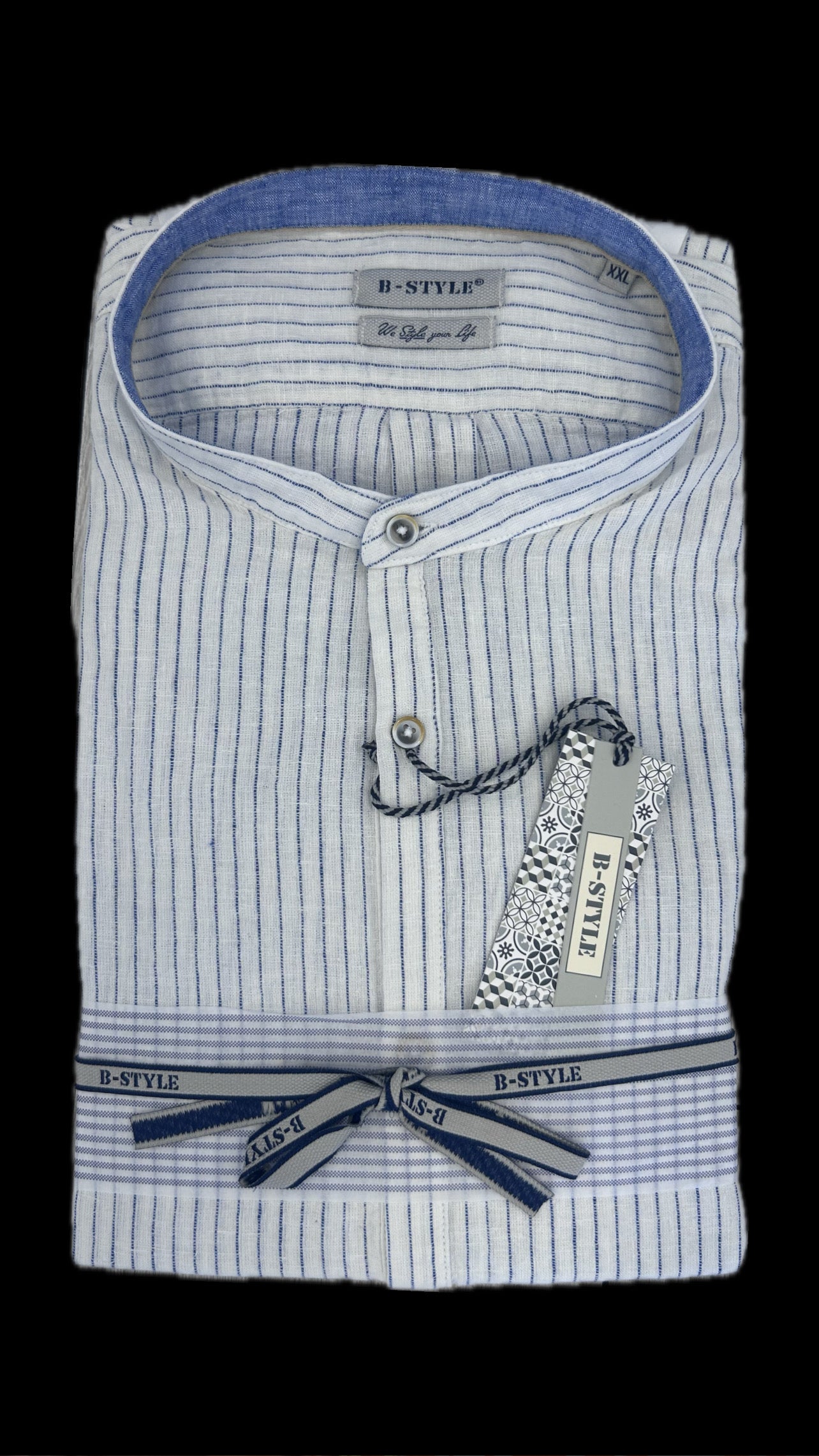 B-STYLE CAMICIA UOMO BIANCA RIGA CELESTE - Mod. Lincot 300