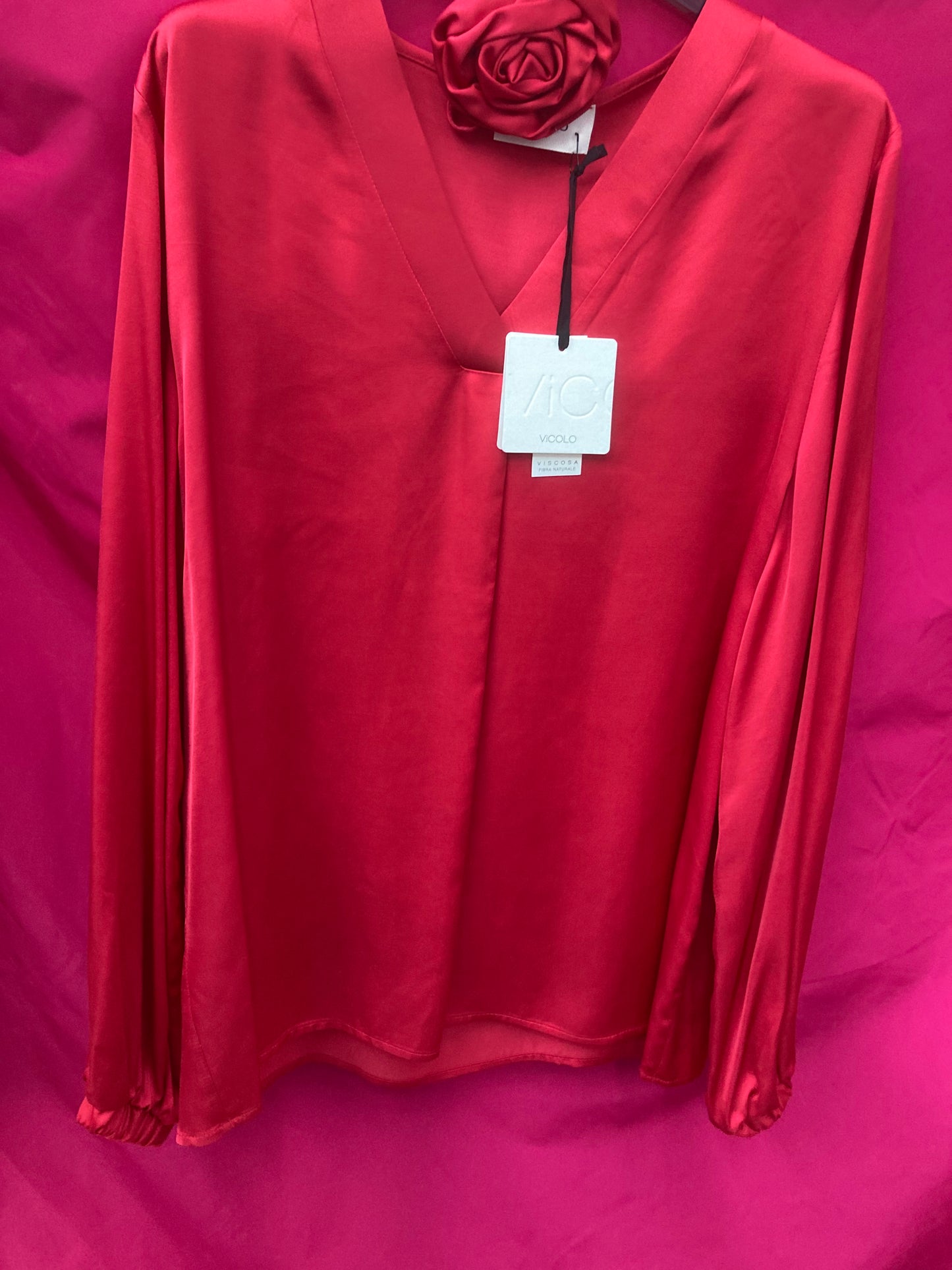 VICOLO CAMICIA DONNA ROSSA - Mod. TB0671