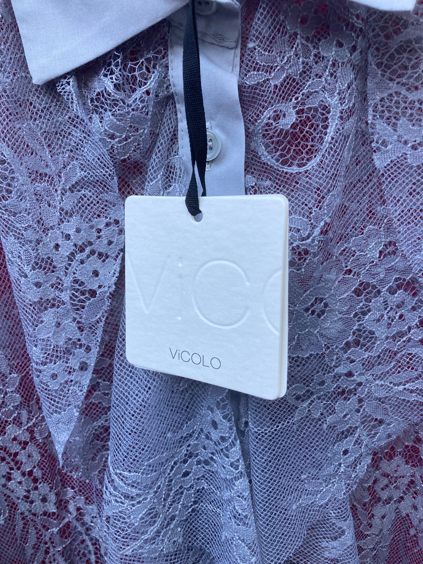 VICOLO CAMICIA DONNA PIZZO GRIGIA - Mod. TB1341