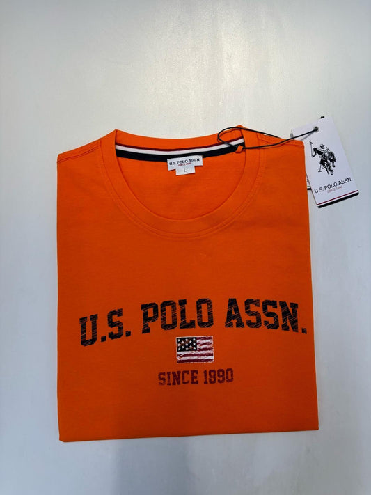 U.S. POLO ASSN. T-SHIRT UOMO ARANCIONE - Mod: 66893