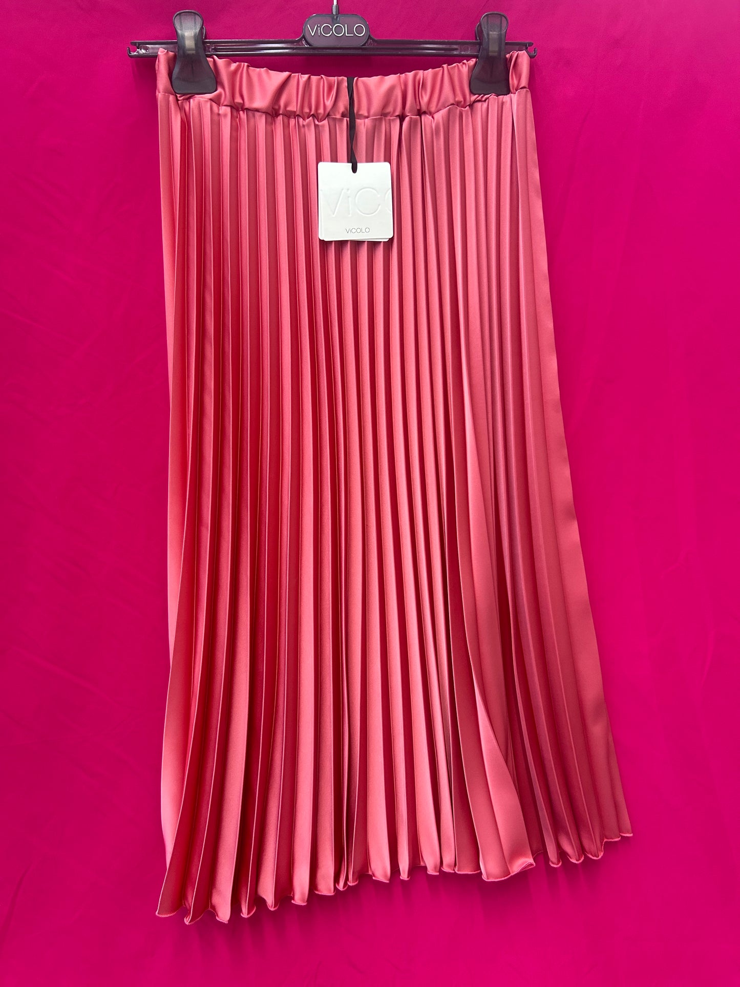 VICOLO GONNA LUNGA PLISSE’ DONNA ROSA - Mod. TB0358