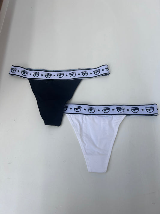 CHIARA FERRAGNI TANGA BI-PACK PANNA/NERO - Mod. V7A1303