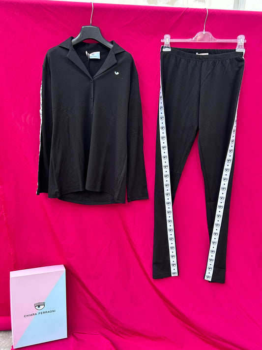 CHIARA FERRAGNI PIGIAMA LUNGO NERO - Mod CFA5009
